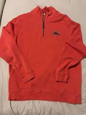Tommy Bahama Coral Zip-Neck Pullover Sweater